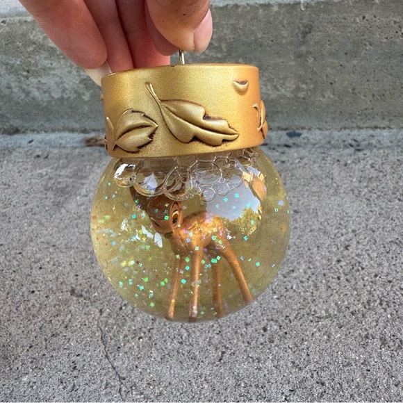 Disney Other - Disney Gold and‎ Clear Bambi Snow Globe Ornament